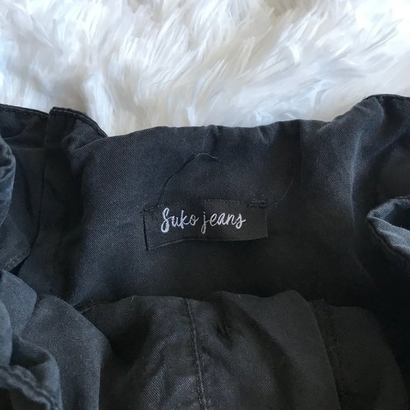 SUKO JEANS Wide Leg Flared Black Bow Pants - Picture 4 of 4